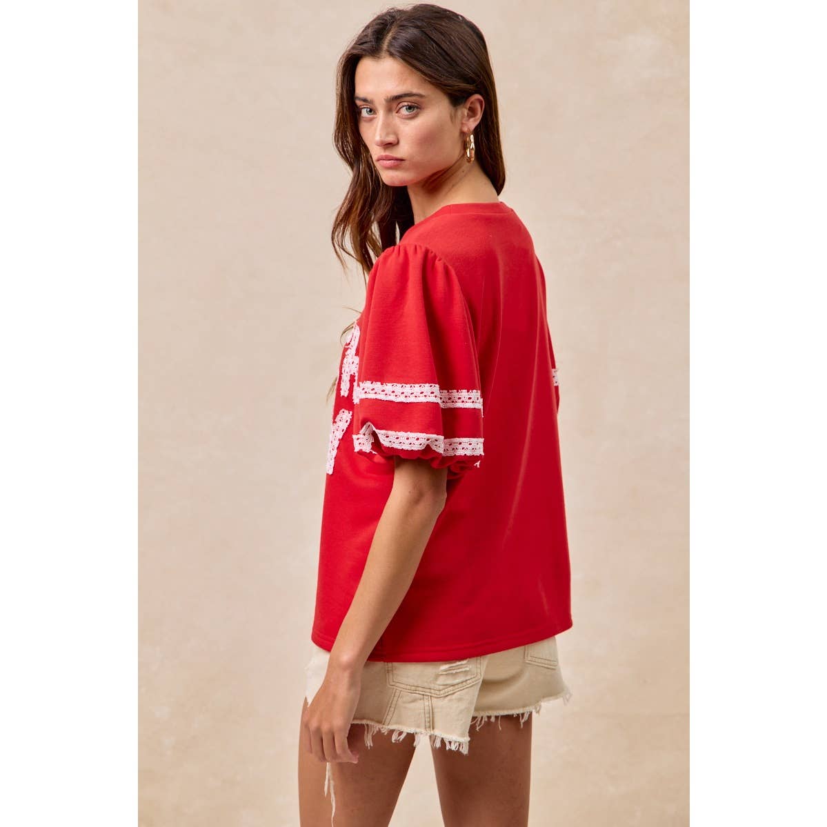 Red Touch Down Patchwork Top