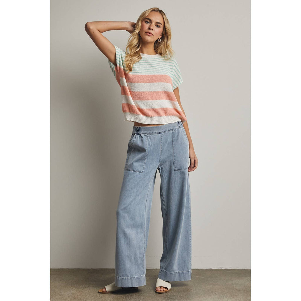 Denim Wide Leg Denim Pants