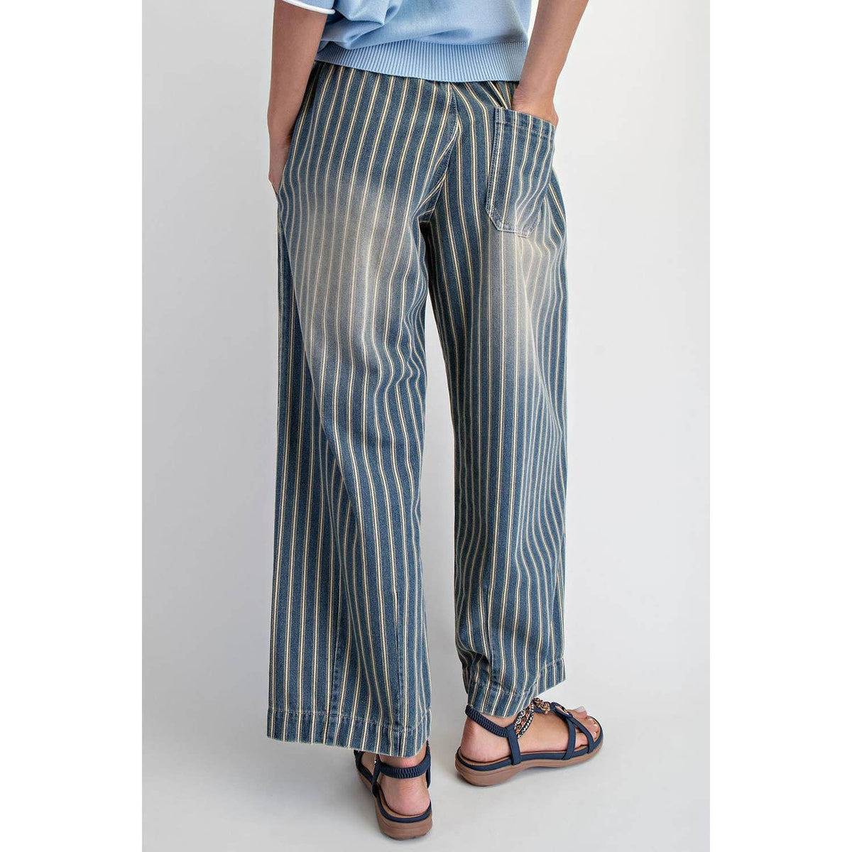 Denim Stripe Pull On Jean