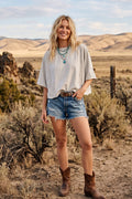 Heather Raw Edge Oversized Tee