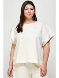 Plus Cream Textured Top