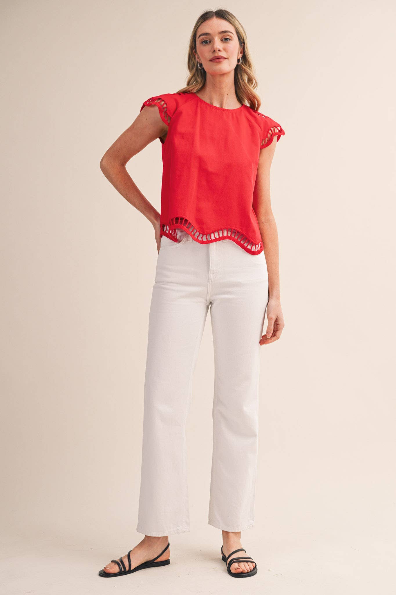 Tomato Red Cut Out Top
