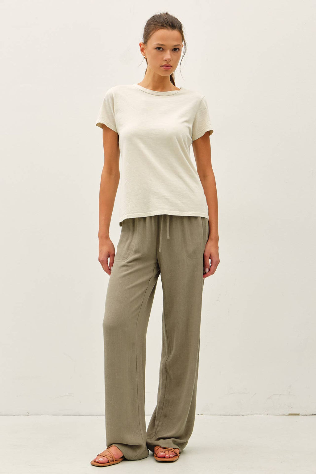 White Cotton Slub Tee