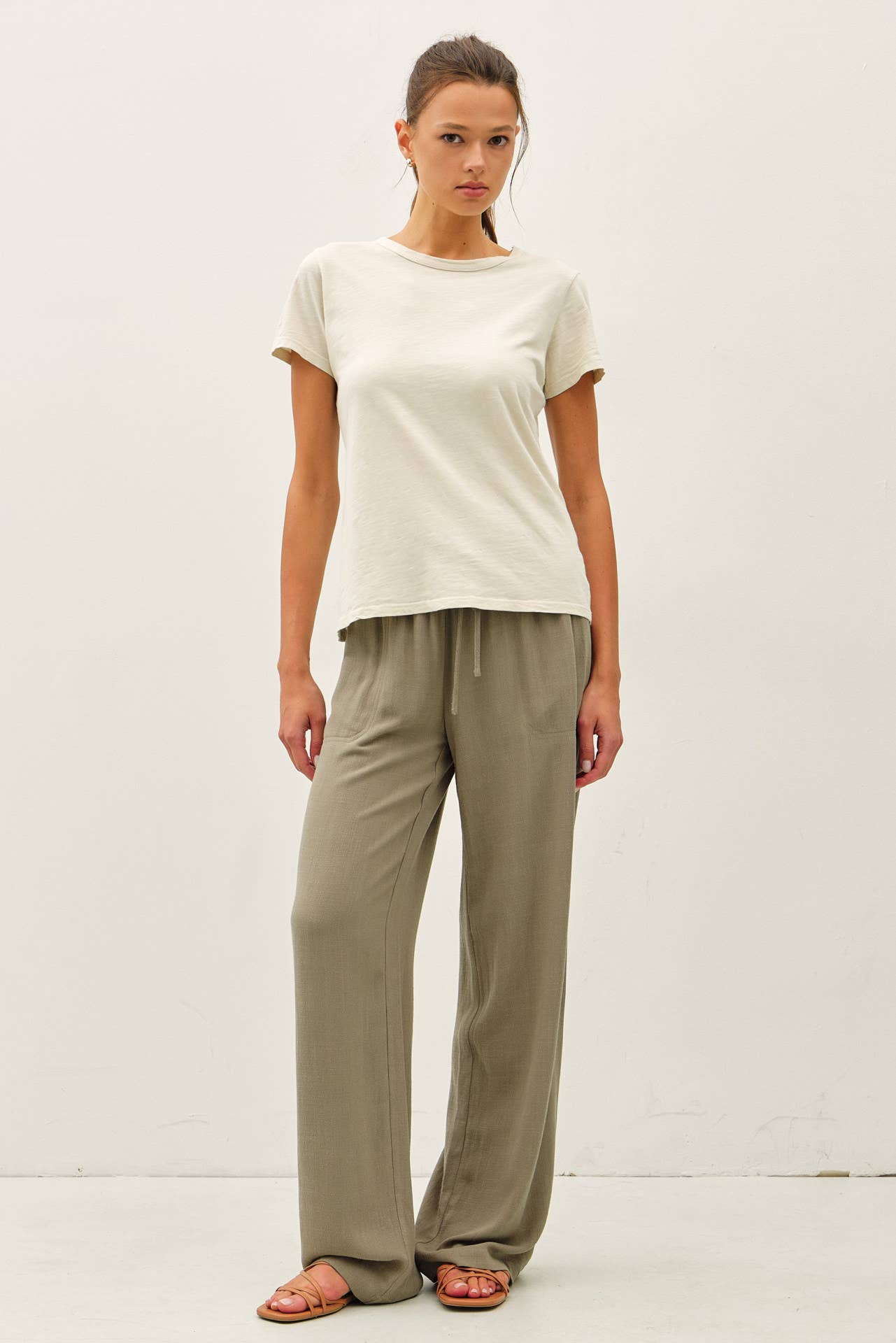 White Cotton Slub Tee