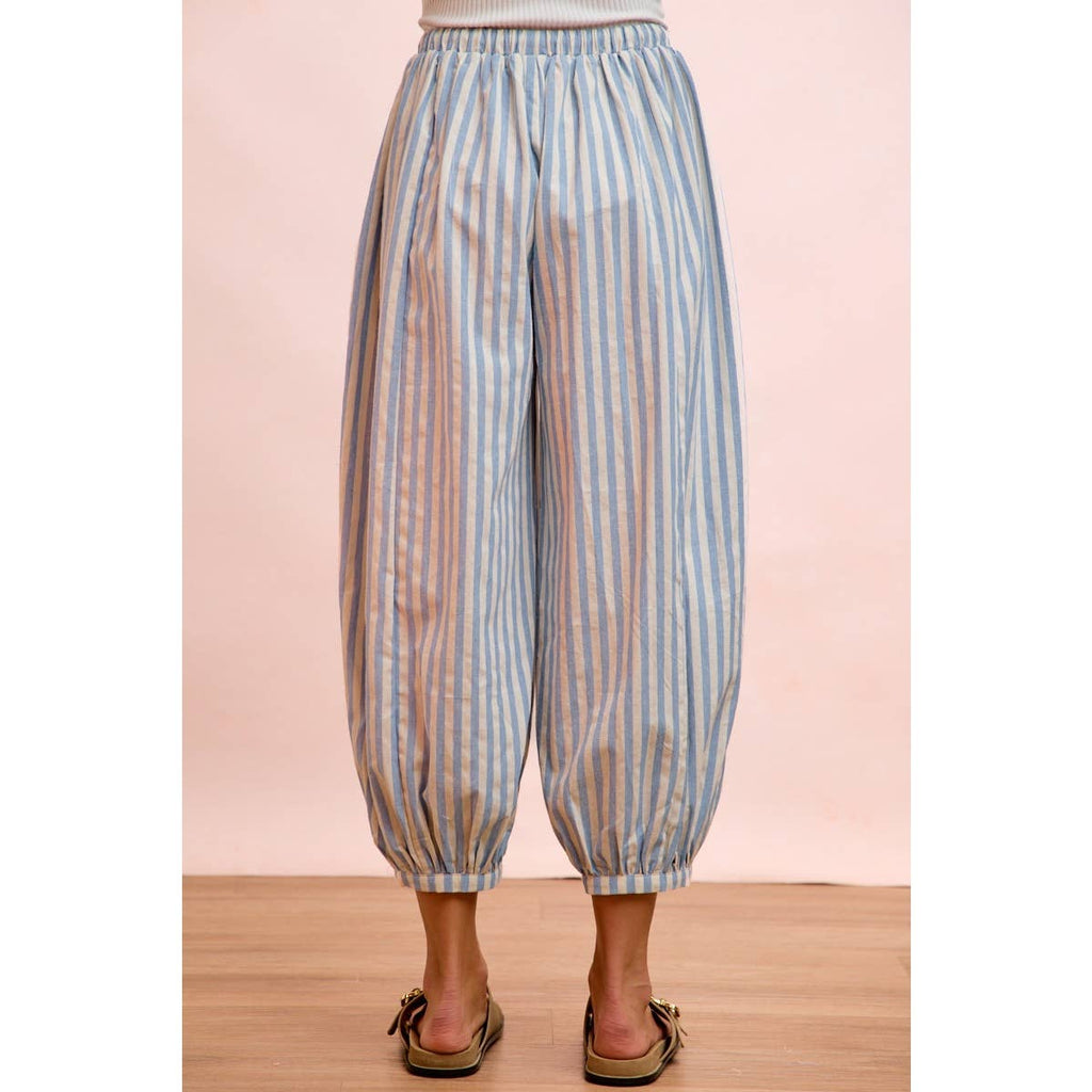 Light Blue Stripes Balloon Pants