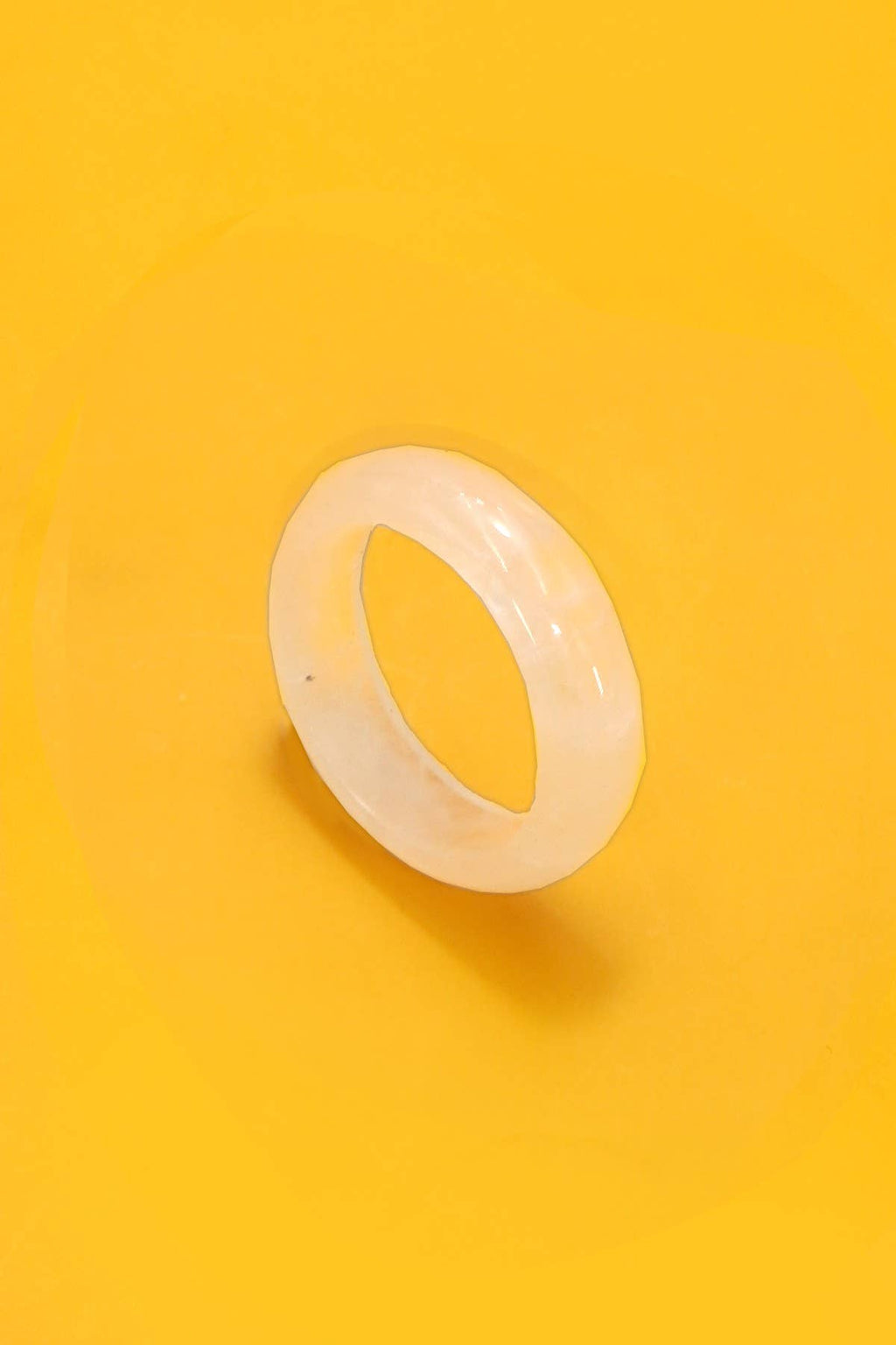 White Quartz Earthy Natural Stone Ring