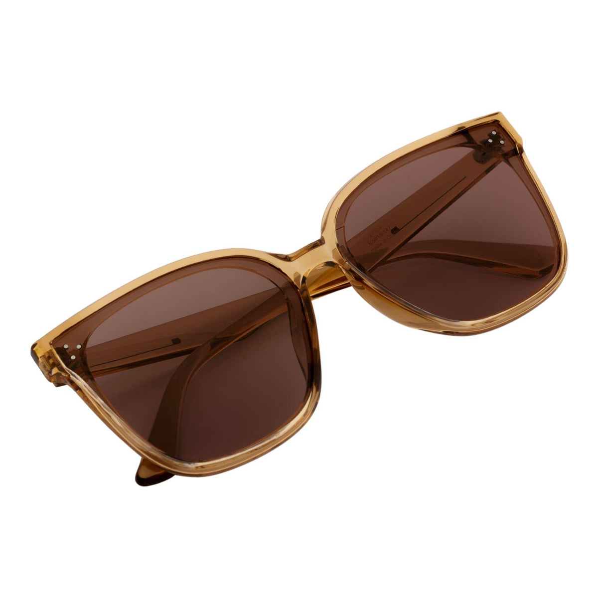 Clear Brown Oversize 3 Pin Cat Eye Sunglasses