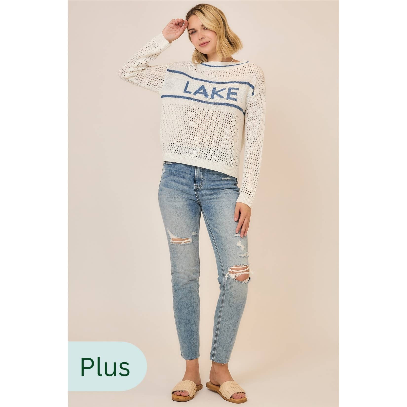 Plus Light Knit Lake Pullover