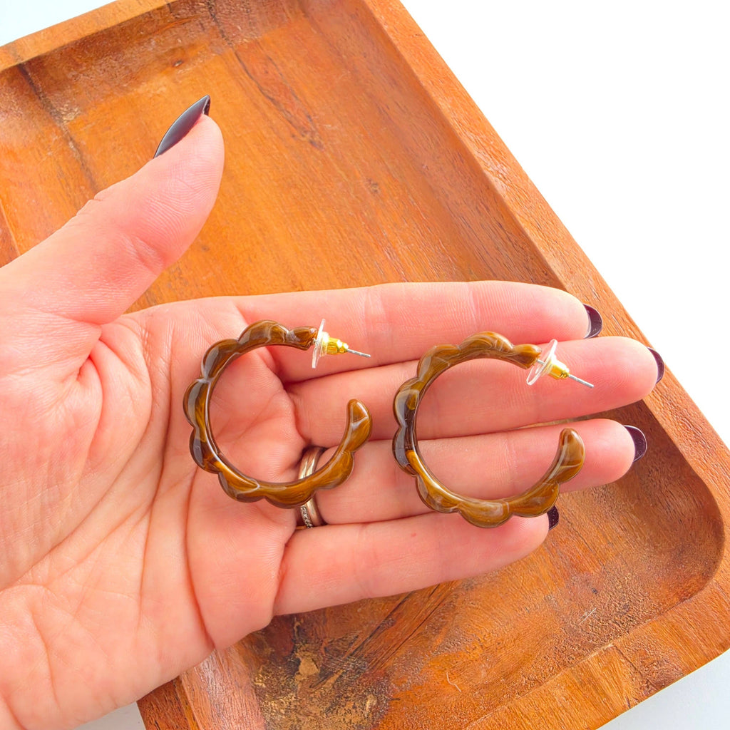Cocoa Brown Scarlett Hoops
