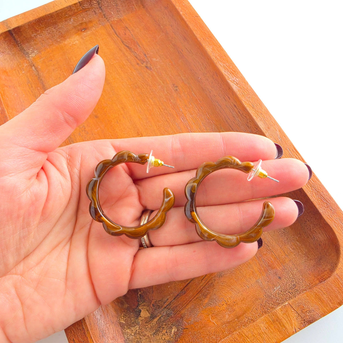 Cocoa Brown Scarlett Hoops