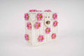 White & Pink Wicker Bucket Daisy Flower Purse