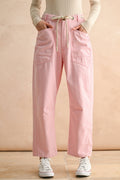 Pink Striped Barrel Pant