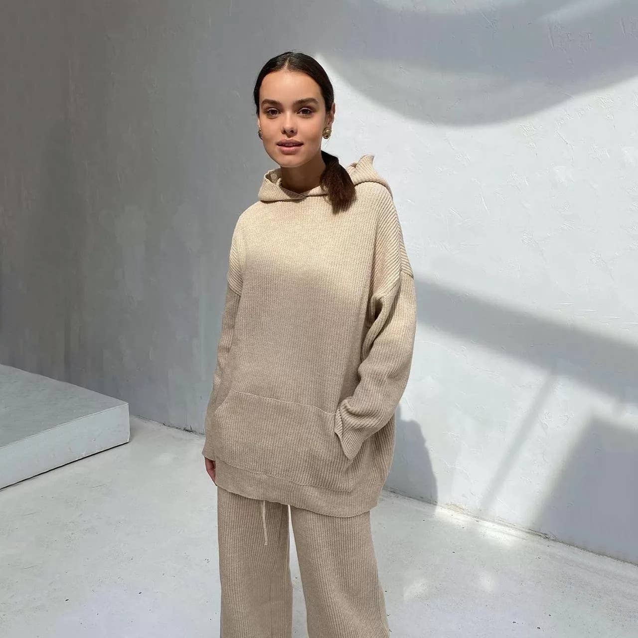 Tan Solid Color Pants