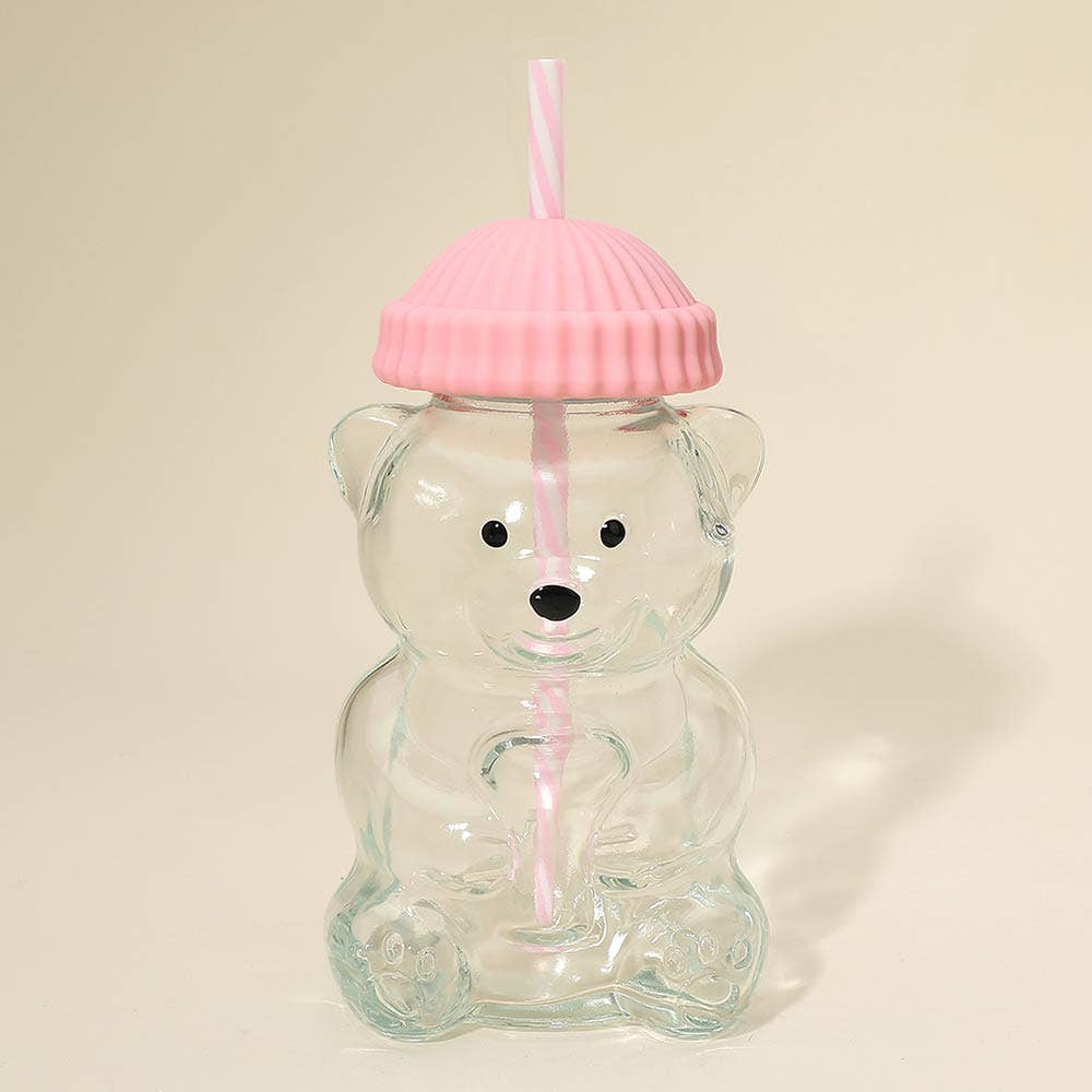 Pink Cute Bear Shaped Glass