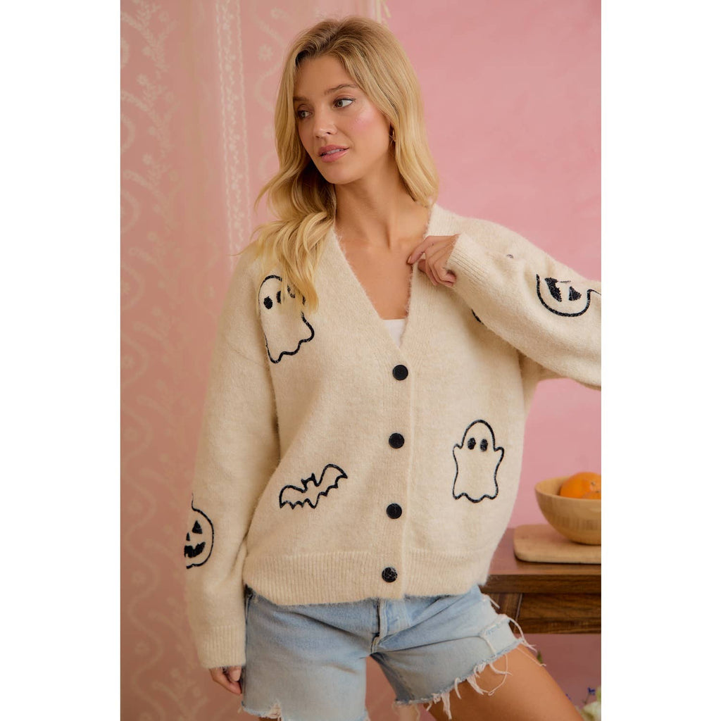 Ivory Halloween Cardigan