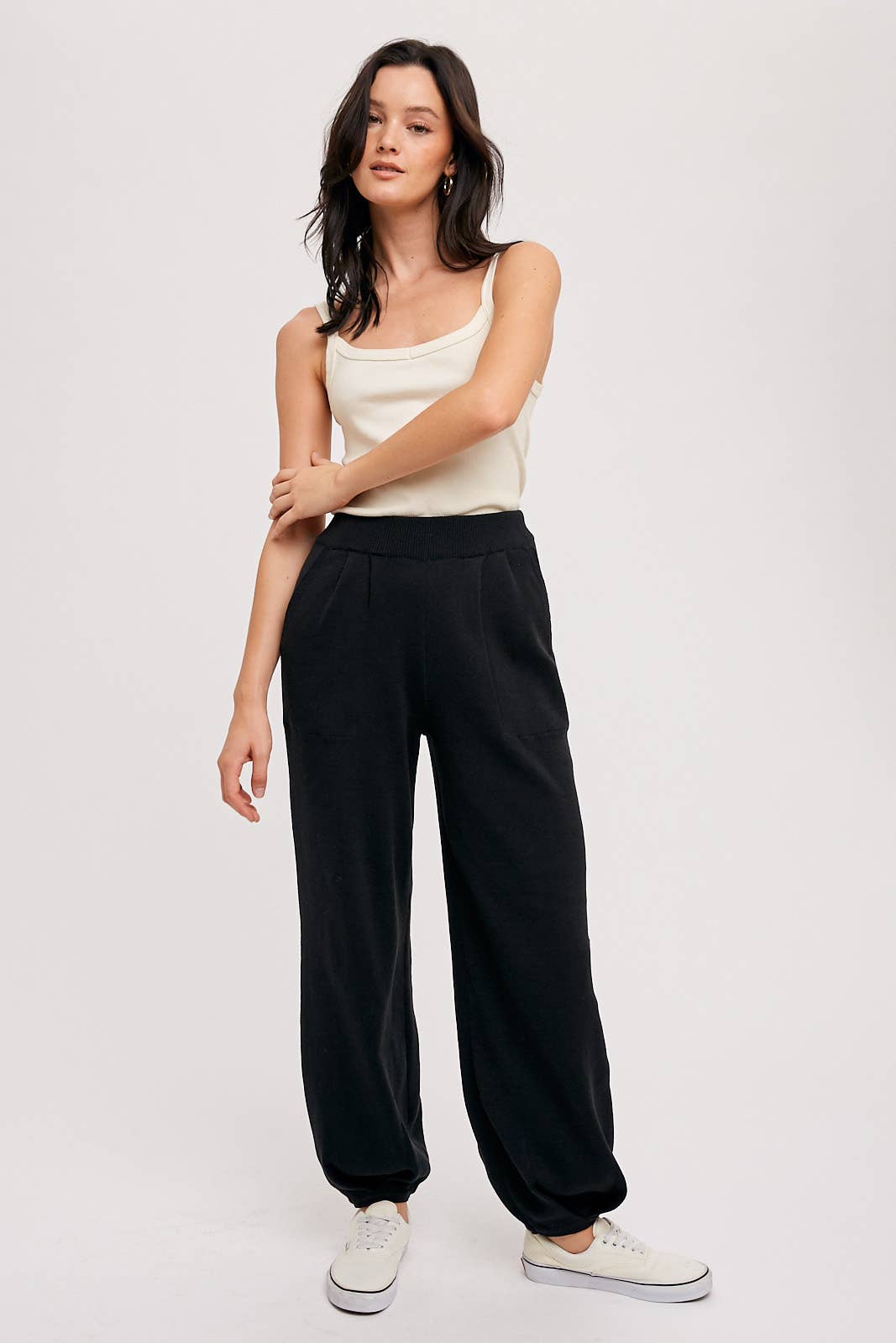Black Baggy Sweater Pants