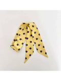 Yellow Playful Polka Dot Skinny Scarf