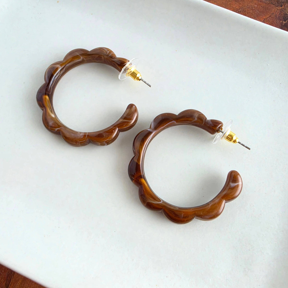 Cocoa Brown Scarlett Hoops