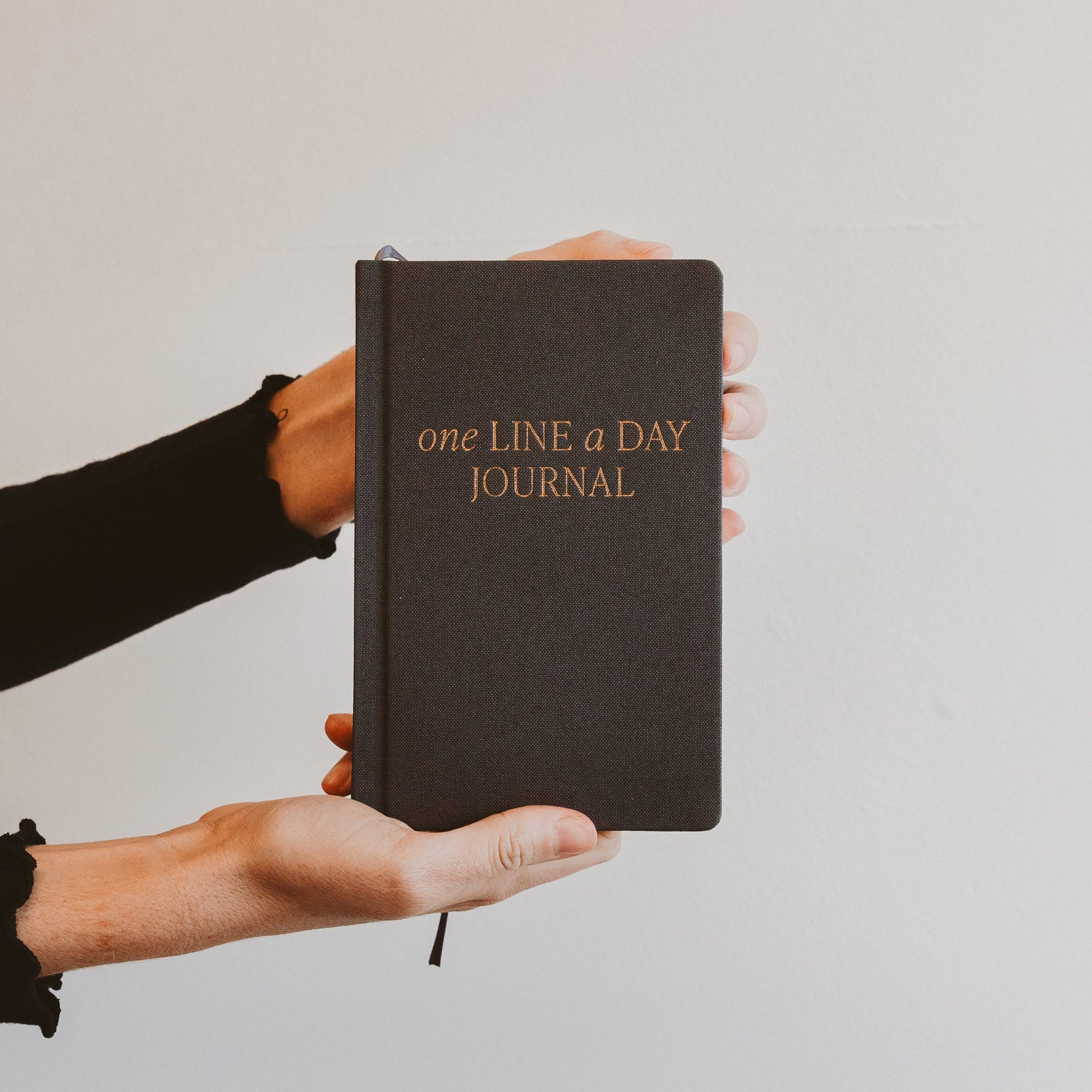Black One Line A Day Fabric Journal