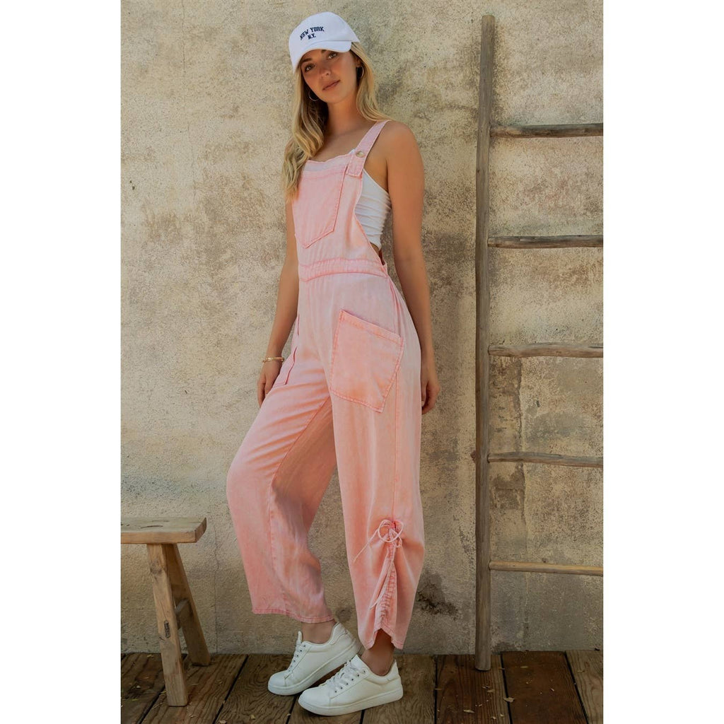 Pink Wide Leg Overalls