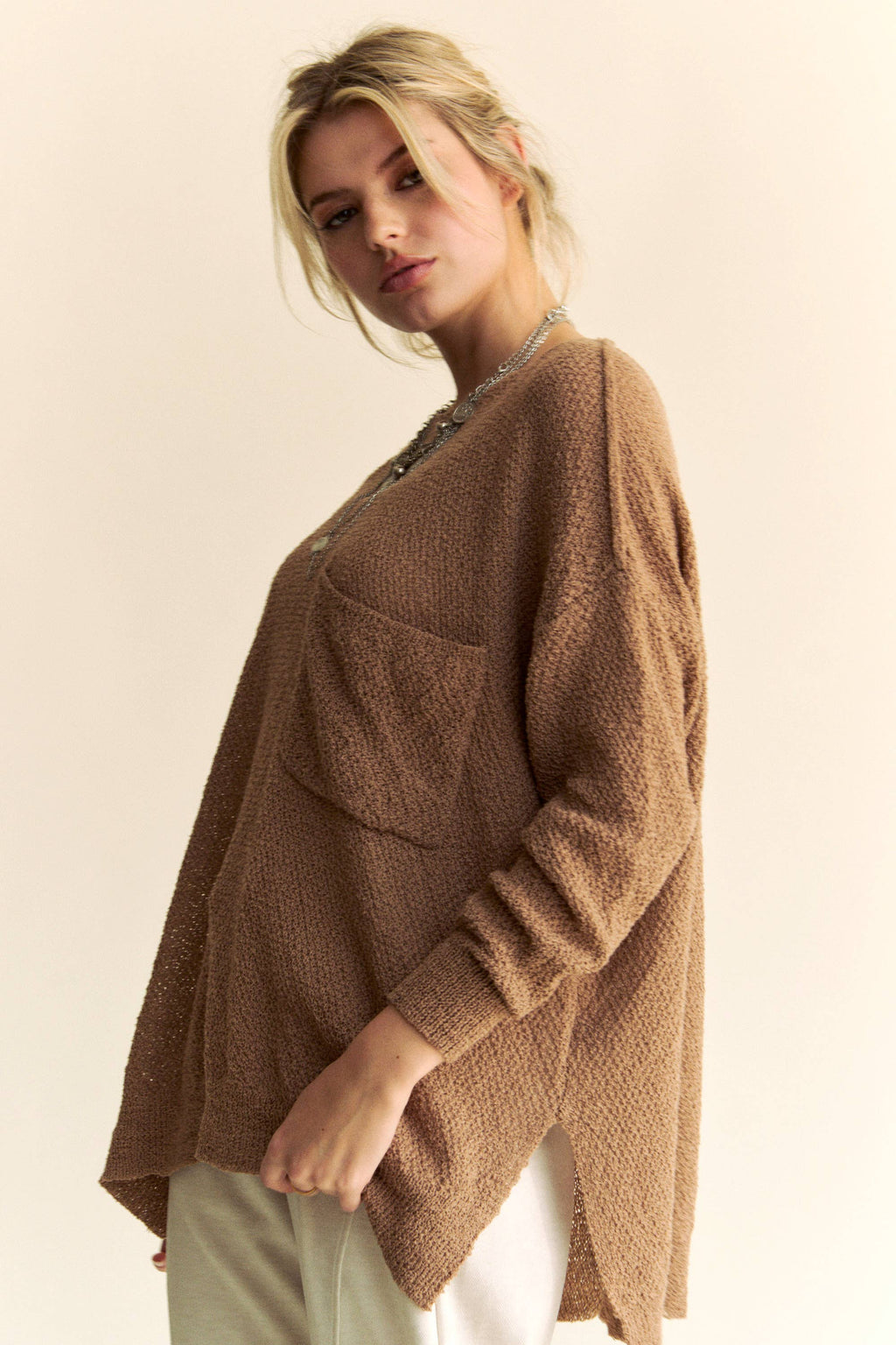 Plus Mocha Relaxed Fit Sweater