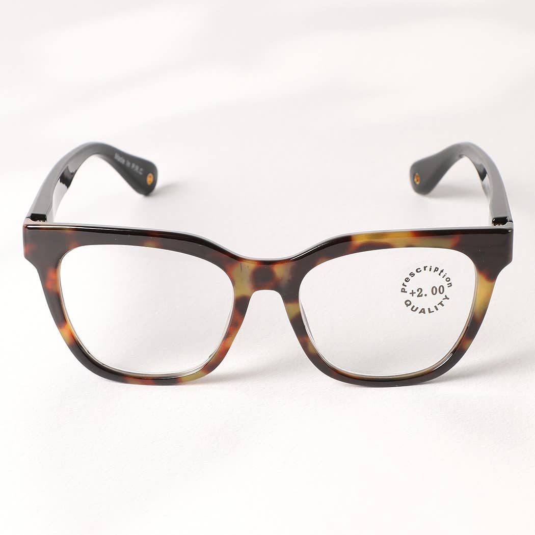 Leopard Square Shape Frame Reading Glasses