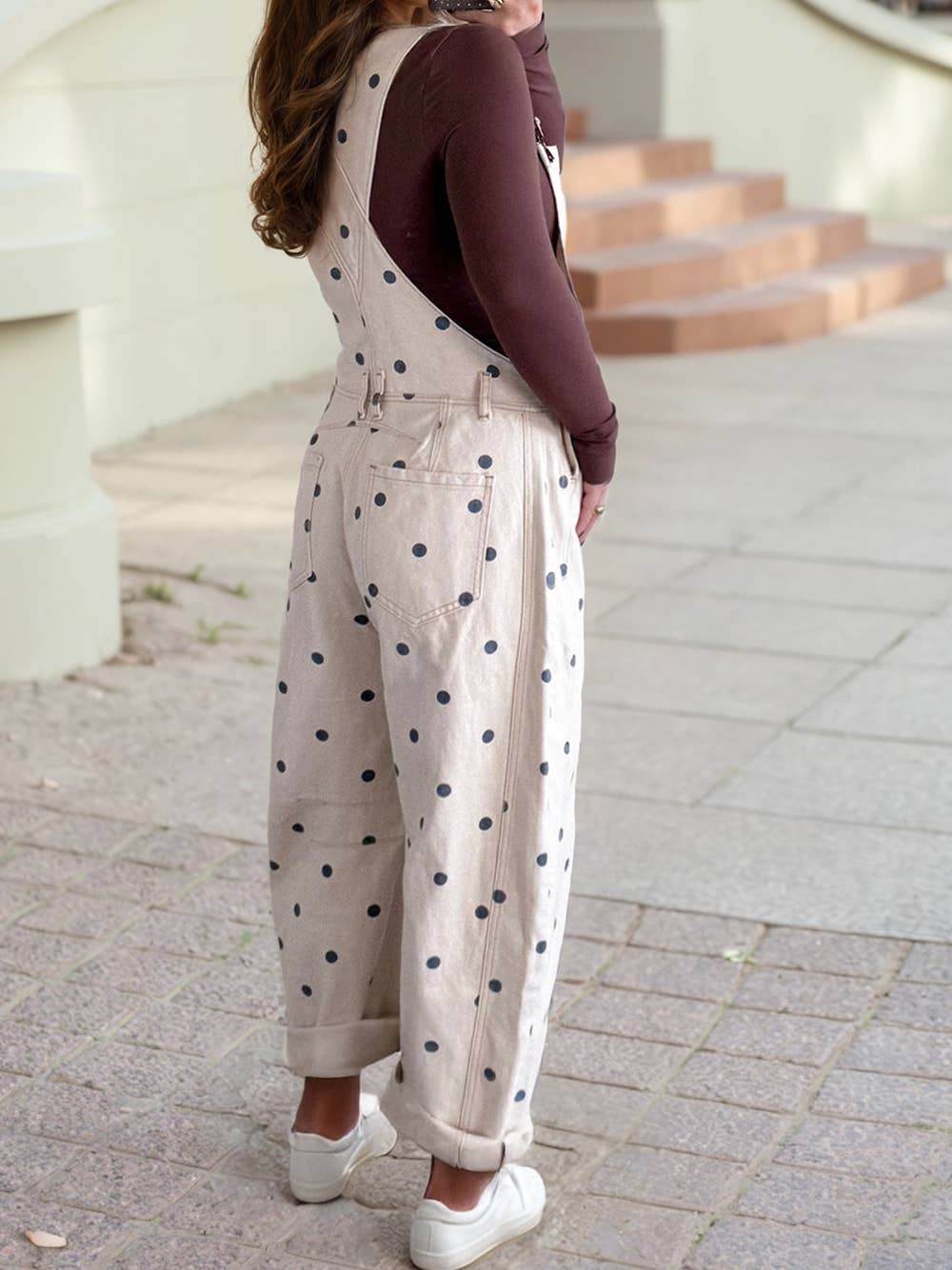 Polka Dot Bib Barrel Overalls