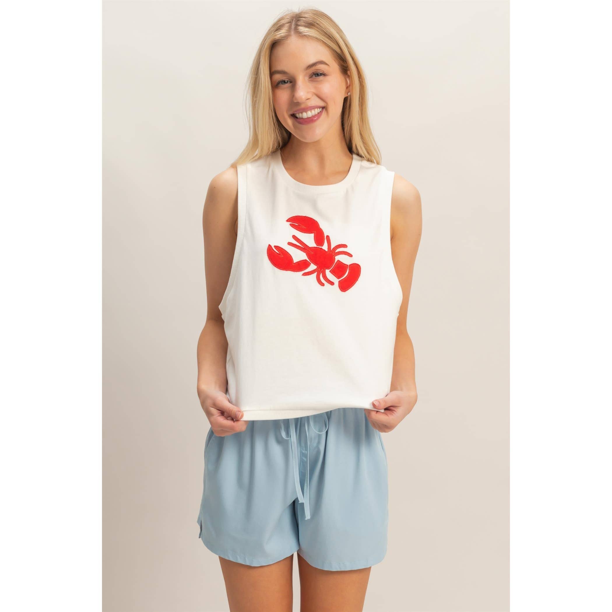 Sleeveless Tank With Lobster