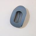 Gray Blue Oval Flat Hair Clip for Women