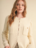 Ivory Bobble Knit Cardigan
