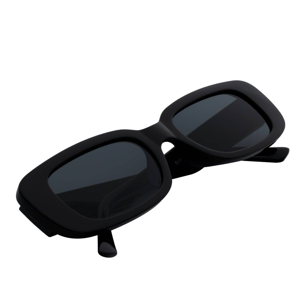Gloss Black Smoke Small Rectangle Sunglasses
