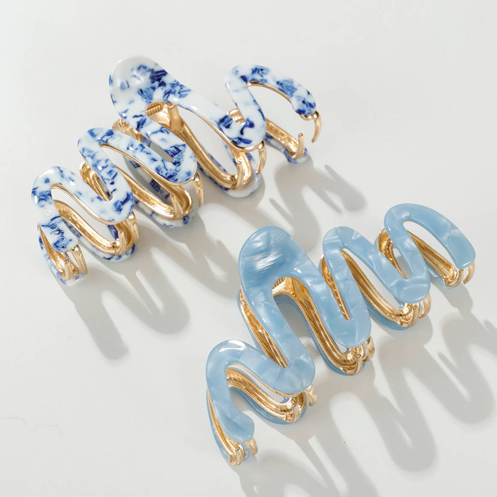 Willow Coastal Squiggle Metal Claw Clip