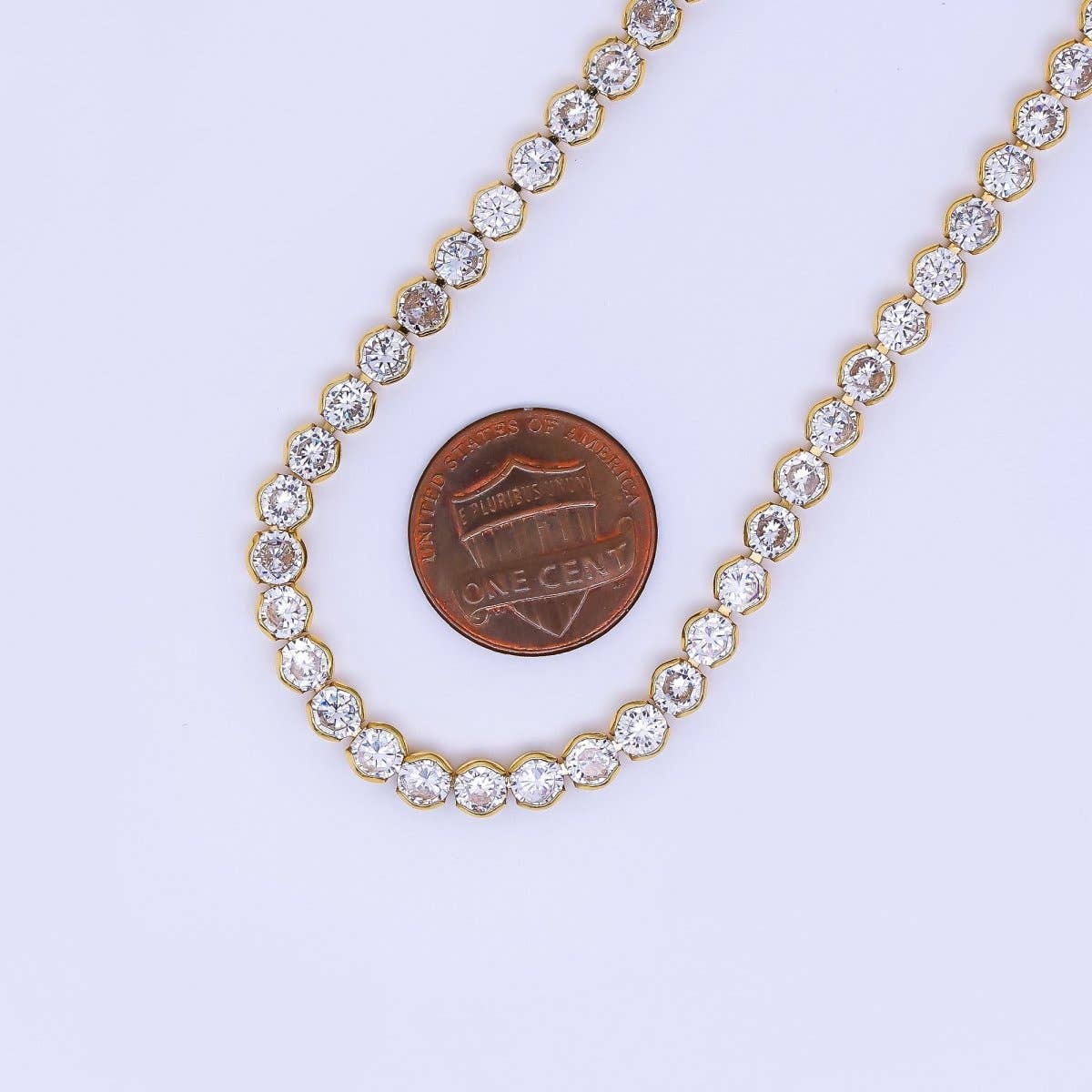 Clear CZ Bezel Tennis Necklace
