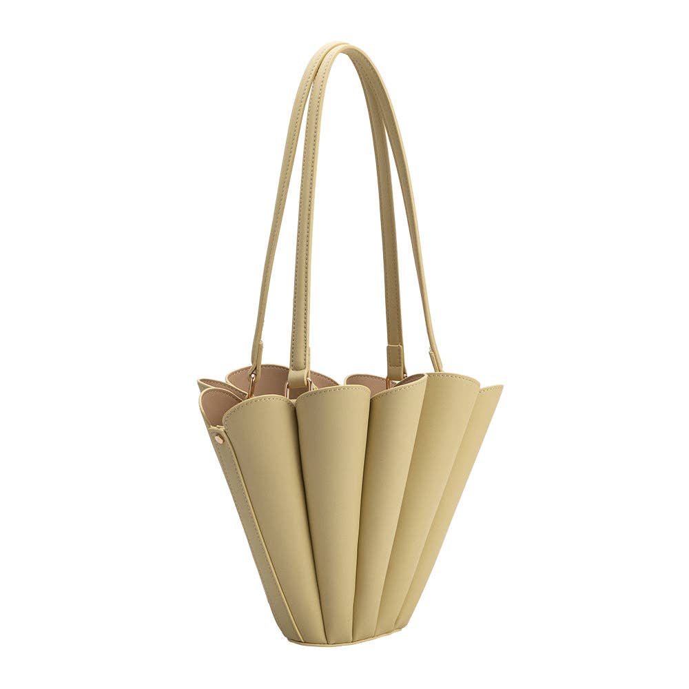 Shellie Yellow Recycled Vegan Leather Shoulder Bag