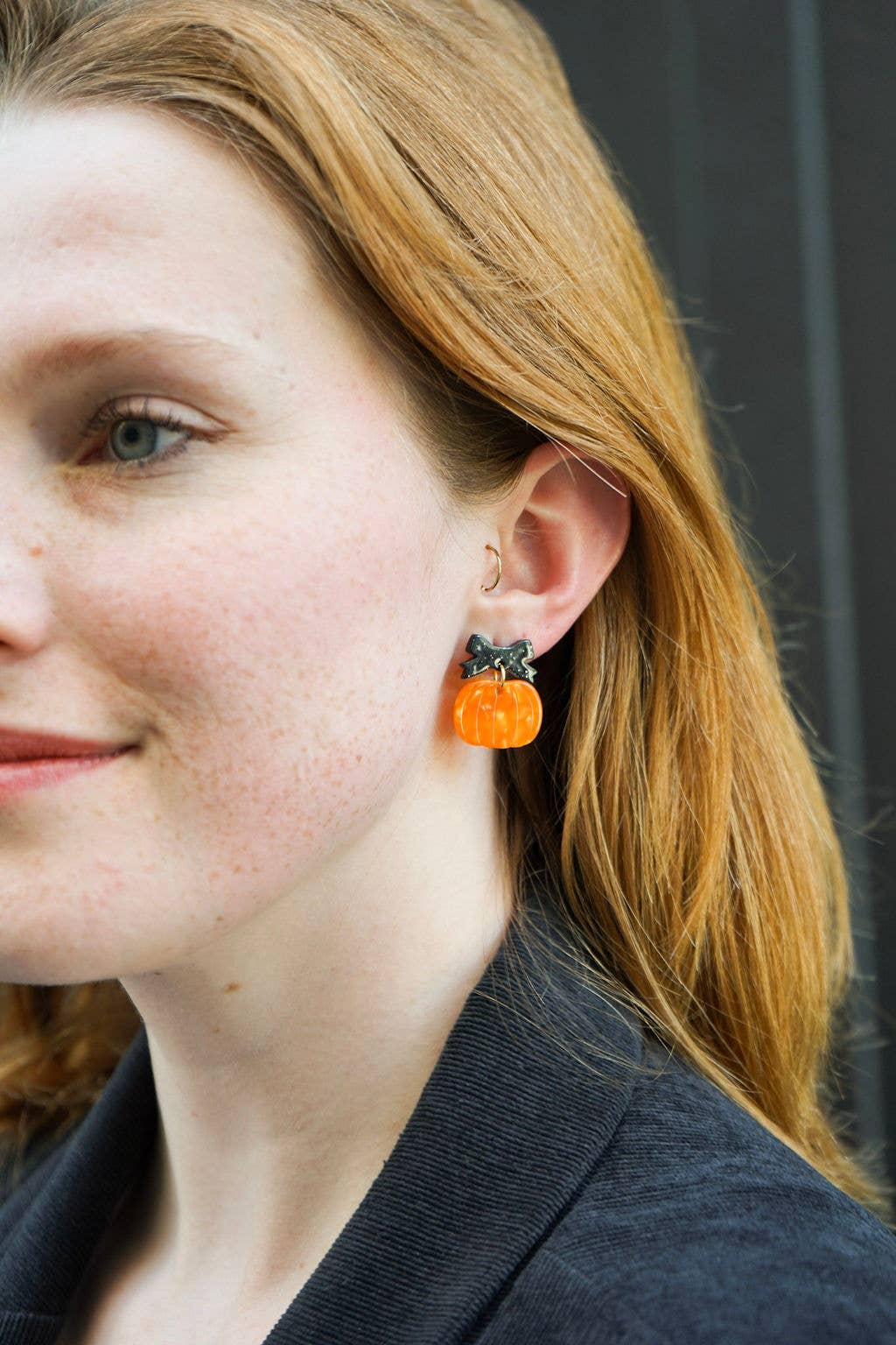 Orange Bow Pumpkin Patch Earrings