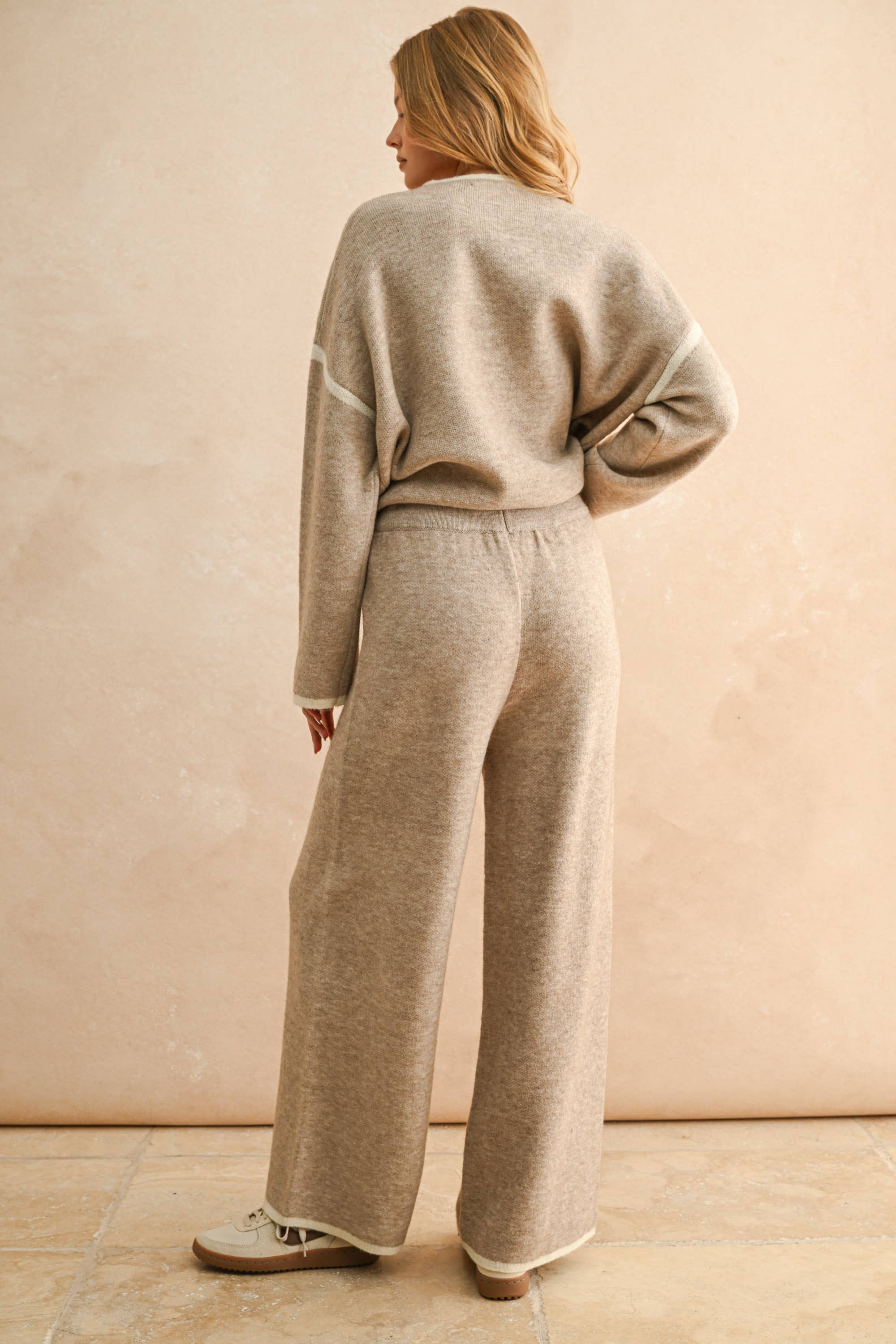 Mocha Wide Leg Sweater Pants