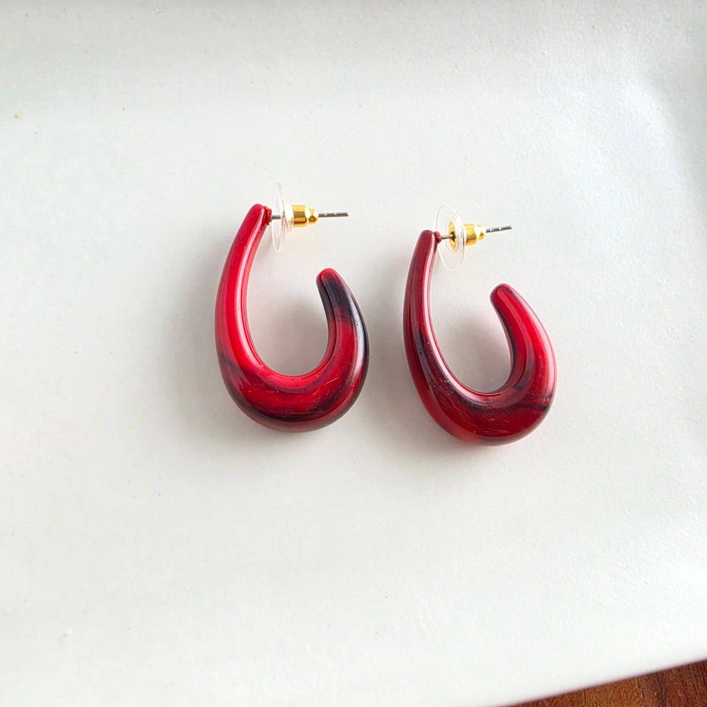 Crimson Red Julie Hoops