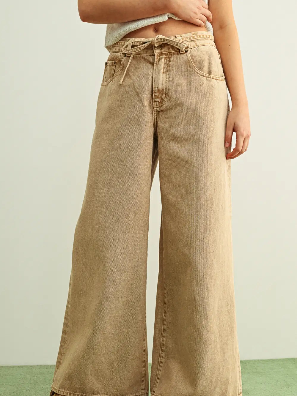 Washed Beige Pants