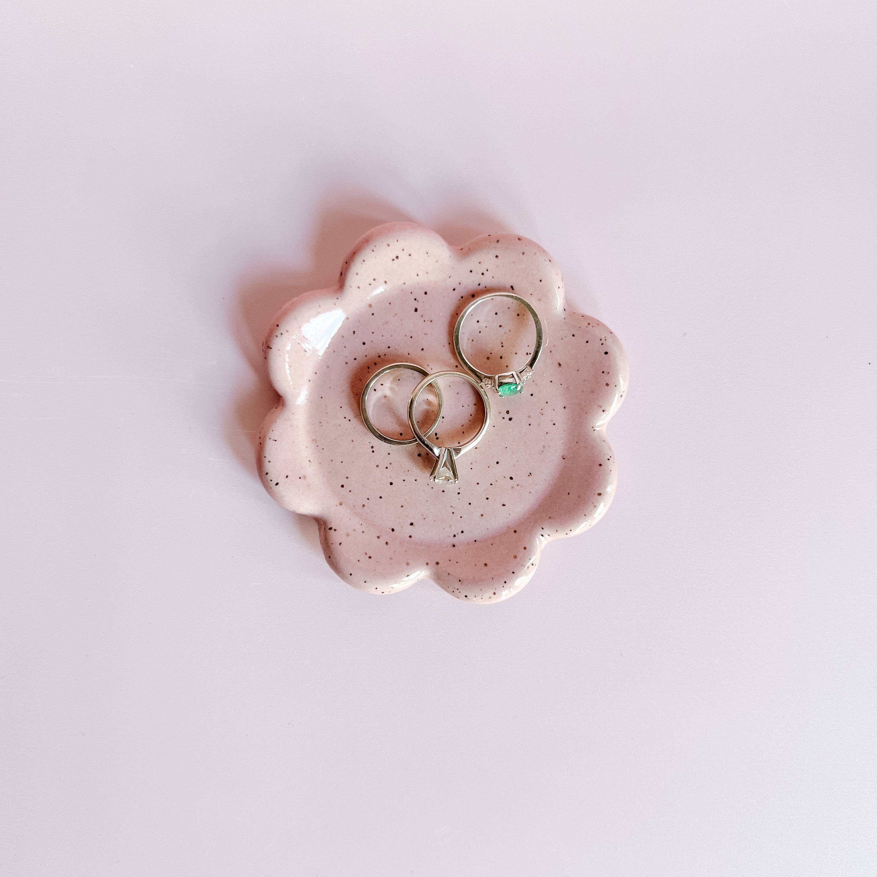 Mini Speckled Pink Petal Ceramic Dish