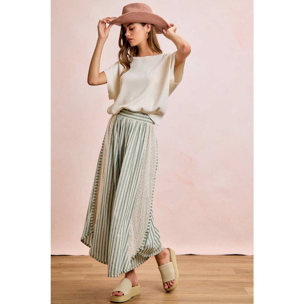 Black Floral Eyelet Pant