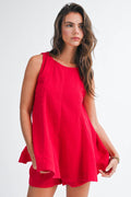 Cherry Smocked Babydoll Tank Top