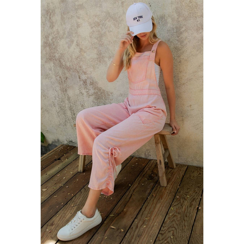 Pink Wide Leg Overalls