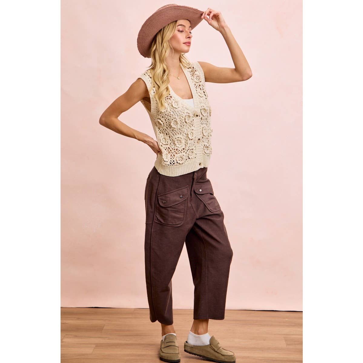 Vintage Mocha Washed Terry Pant