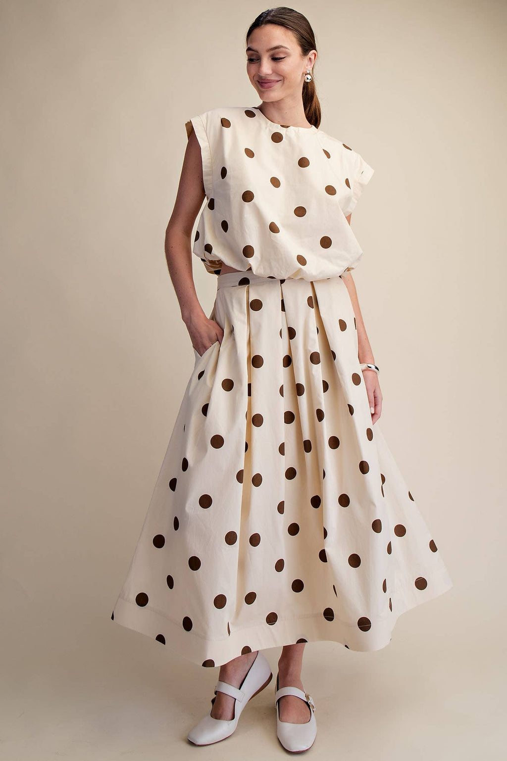 Brown Polka Dot Skirt