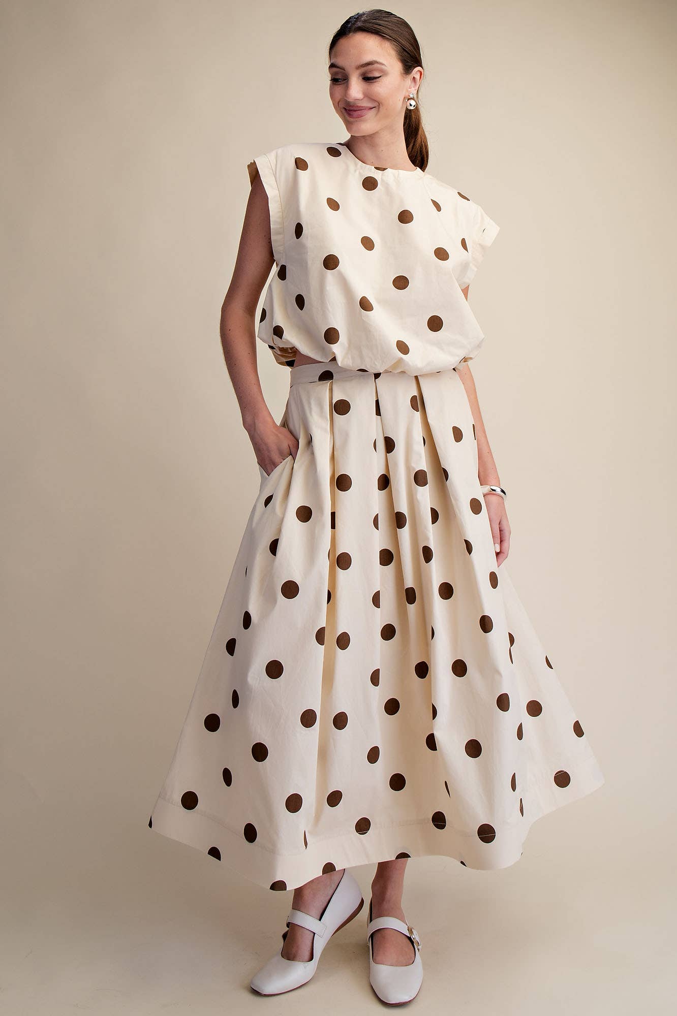 Brown Polka Dot Skirt