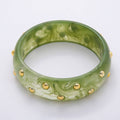 Green Dotted Acrylic Bangle Bracelet