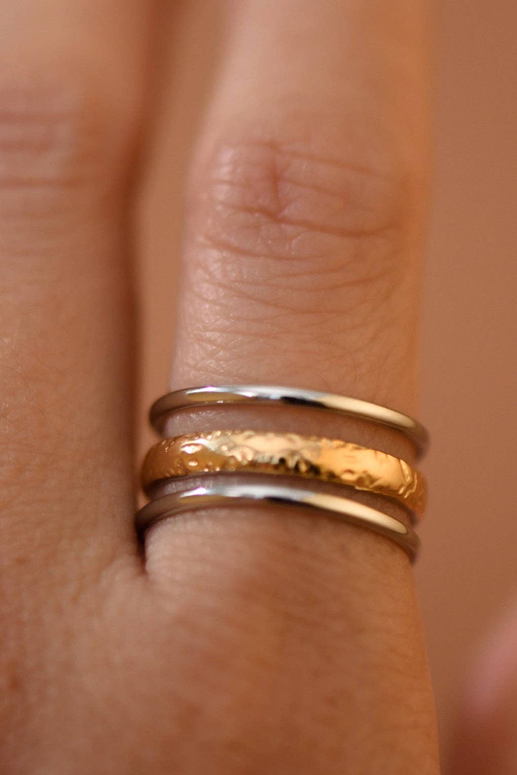 Two Tone Gold Stainless Steel Ring