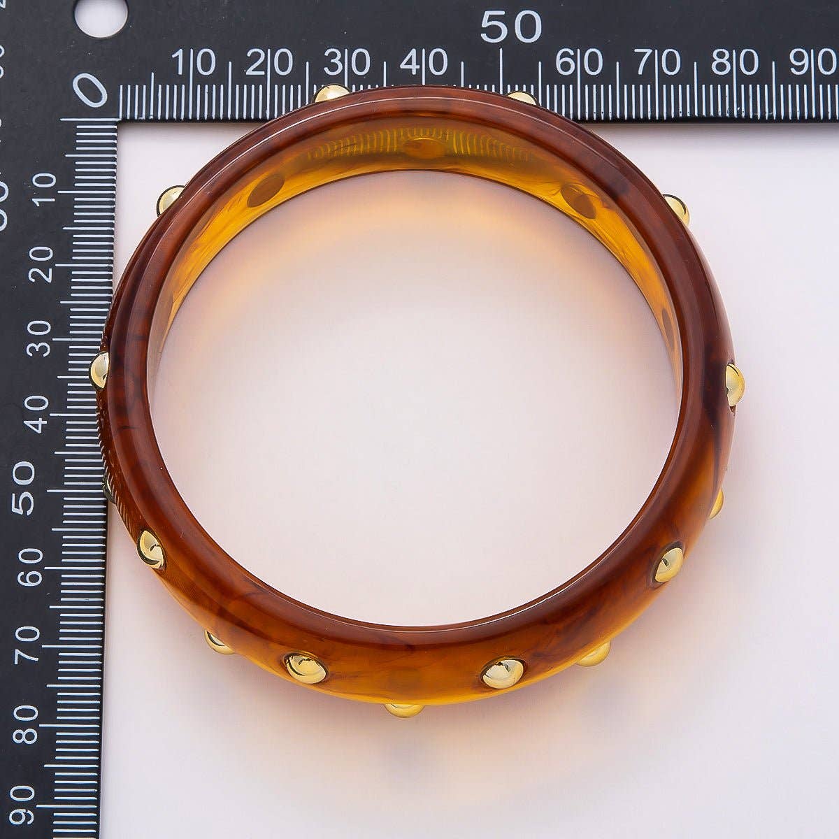 Brown Dotted Acrylic Bangle Bracelet