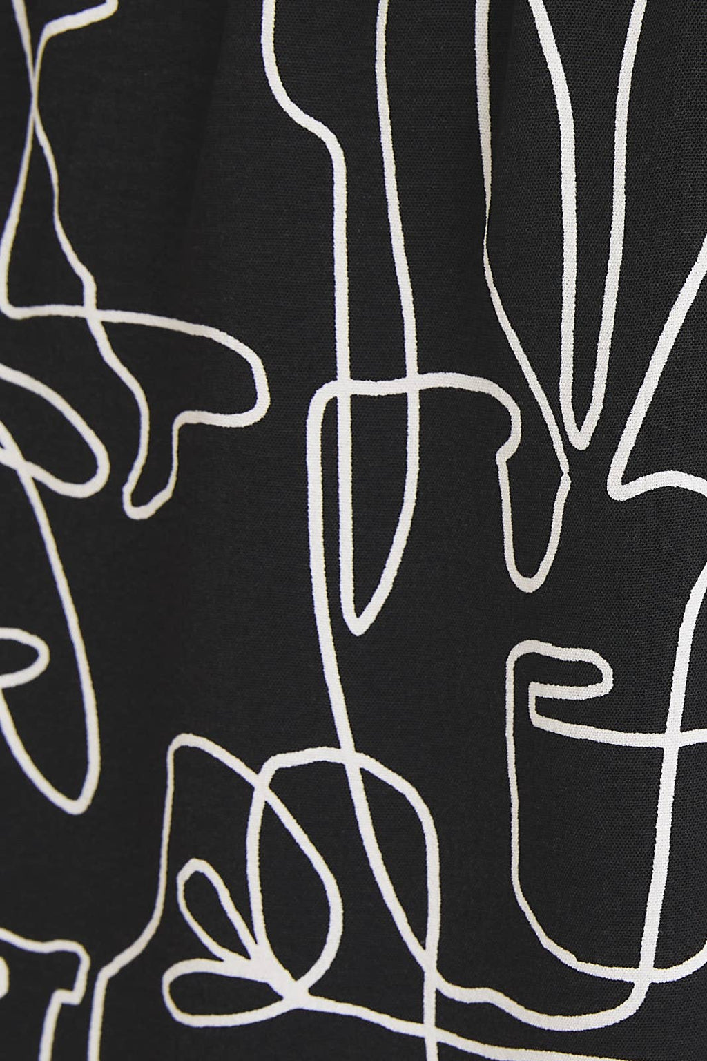Plus Black & Ivory Abstract Long Sleeve Mini Dress