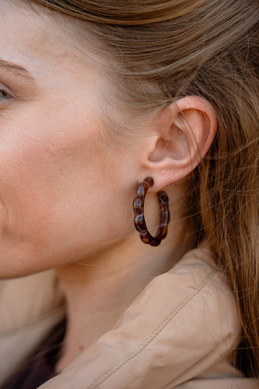 Cocoa Brown Scarlett Hoops
